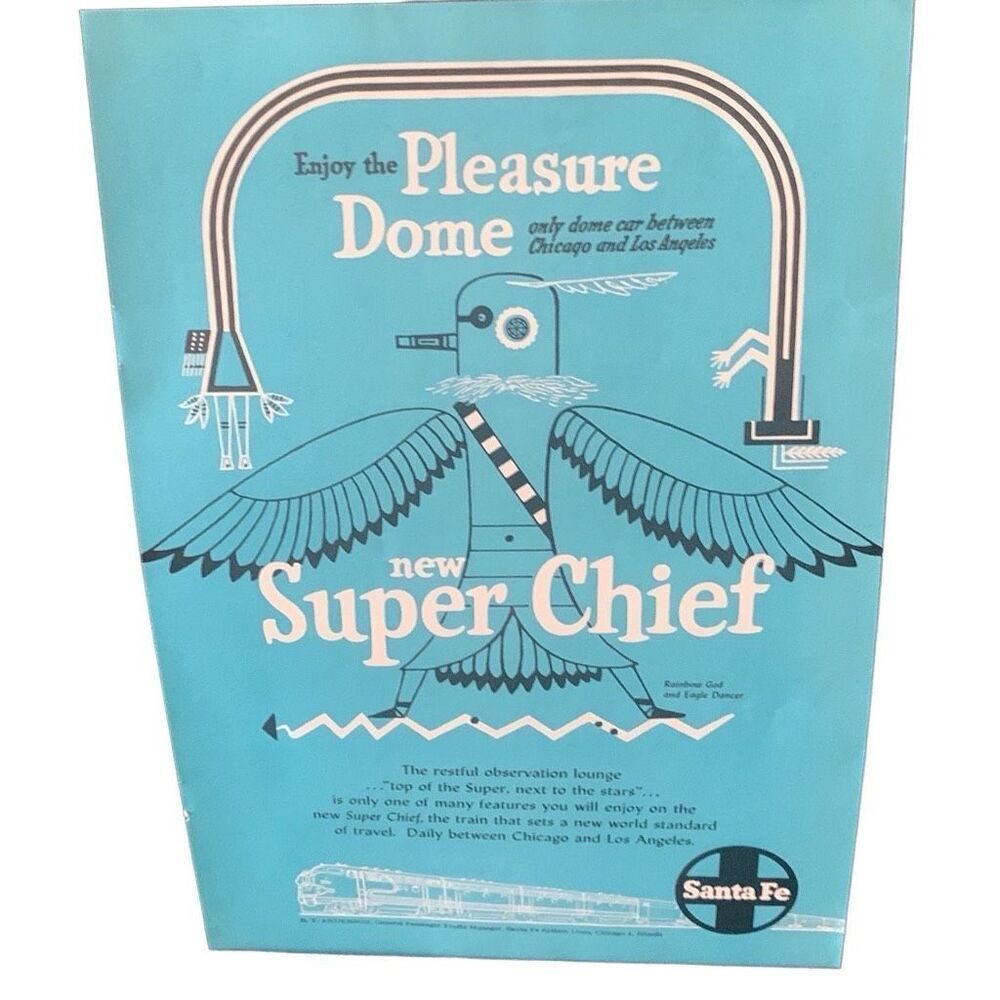 Vintage 1951 Santa Fe New Super Chief Ad Advertisement